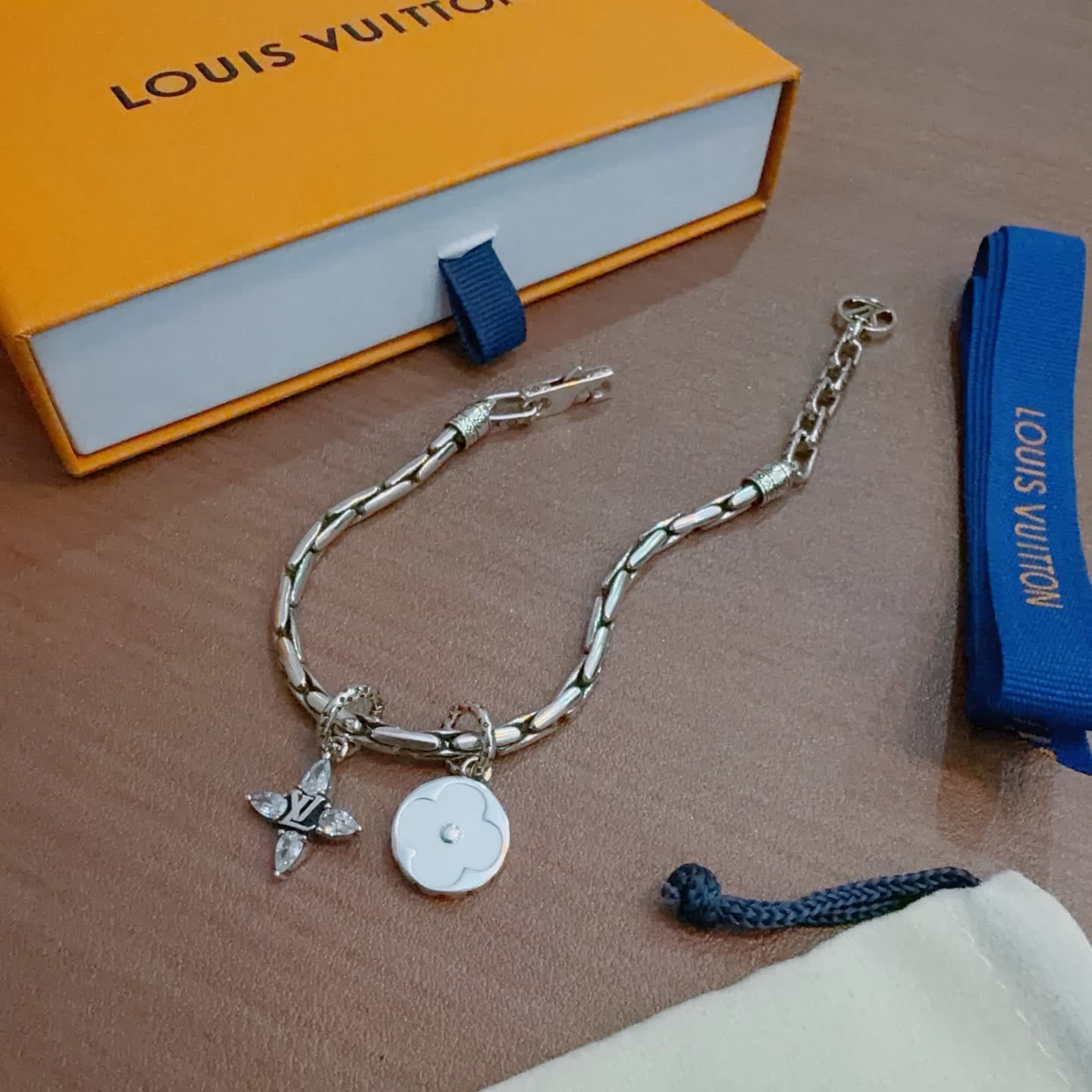 Louis Vuitton Silver Bracelet with Charms
